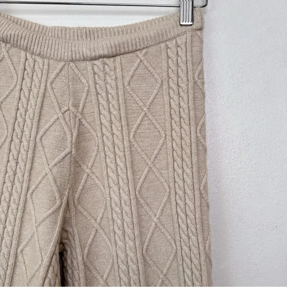 Lulus Womens Xsmall Welcoming Warmth Beige Cable High Rise Wide Leg Sweater Pant - Picture 5 of 12